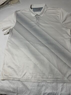 Fila Men's White Diagonal-Texture Performance Polo